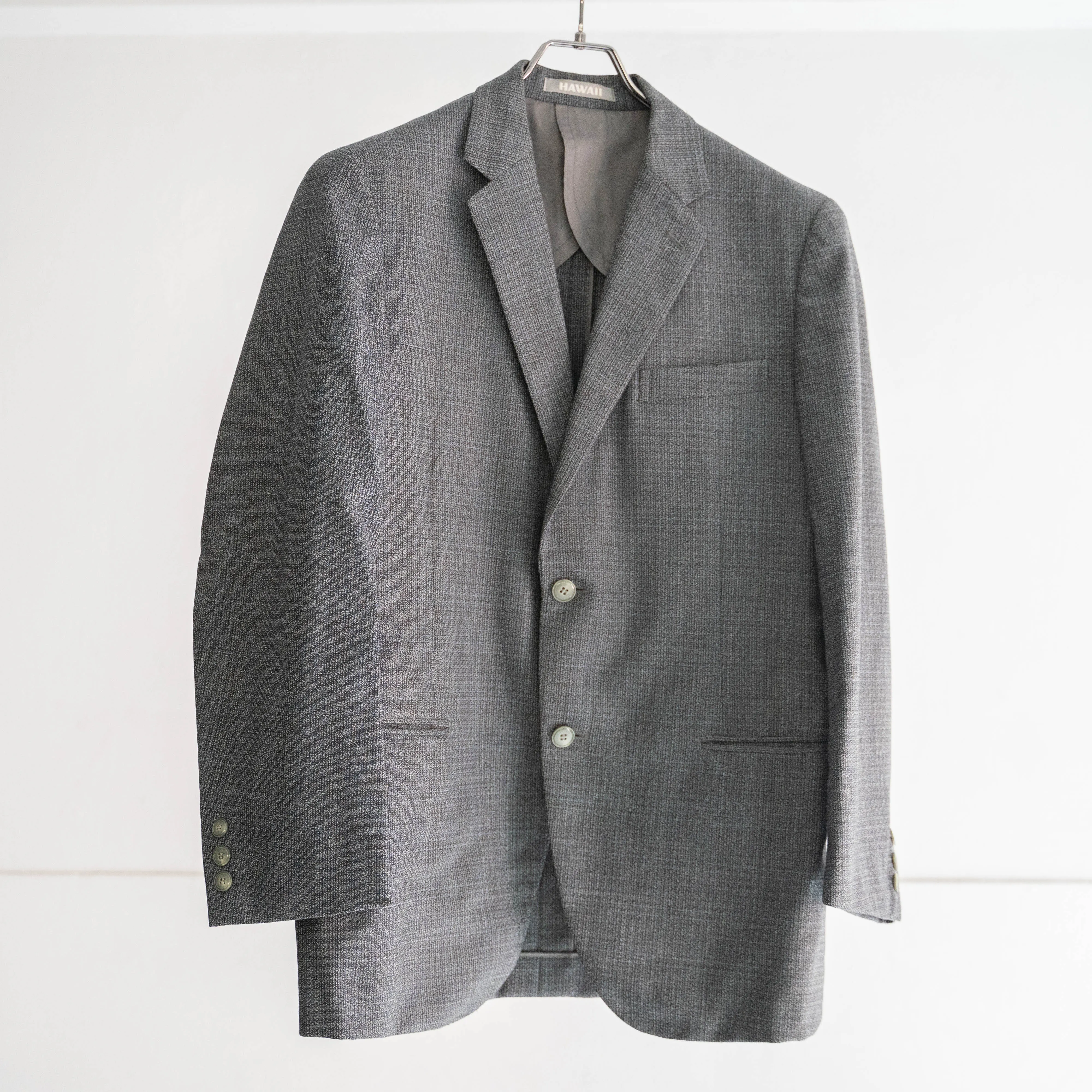 1960-70s Japan vintage gray based digital dot? tailored jacket