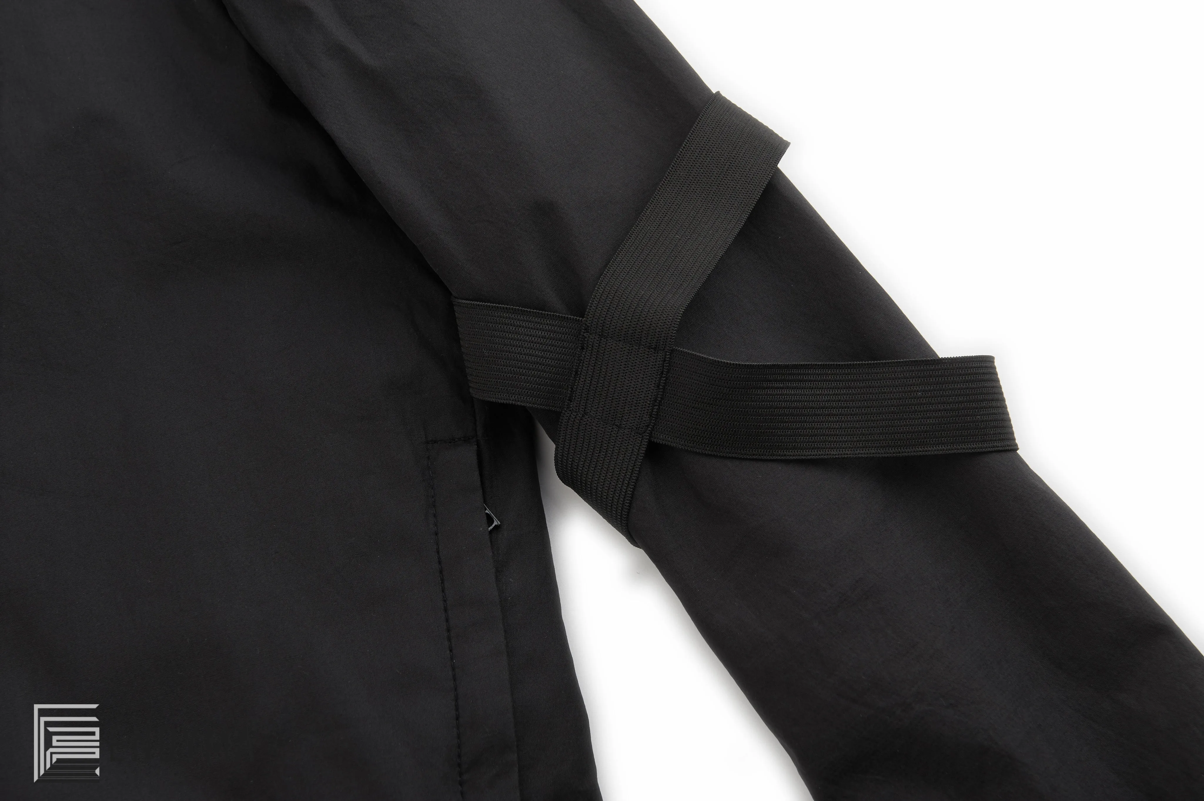 2004 Plastic-Bonded Poplin Bondage Bomber Jacket with Straps