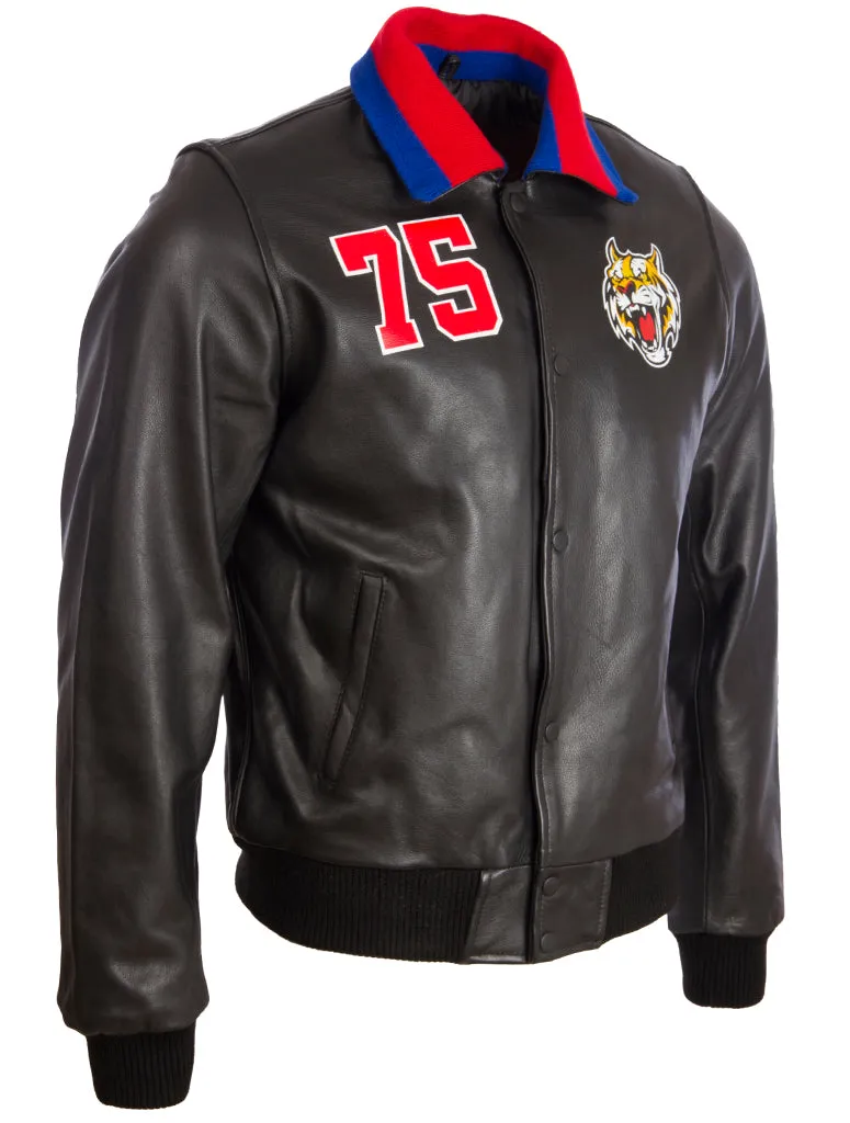 3M0W Men's Tiger Varsity Jacket - Black