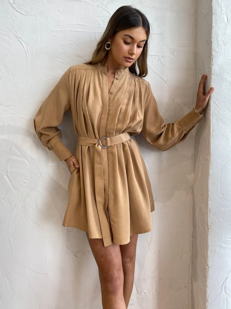 Acler Dawson Shirt Dress in Almond