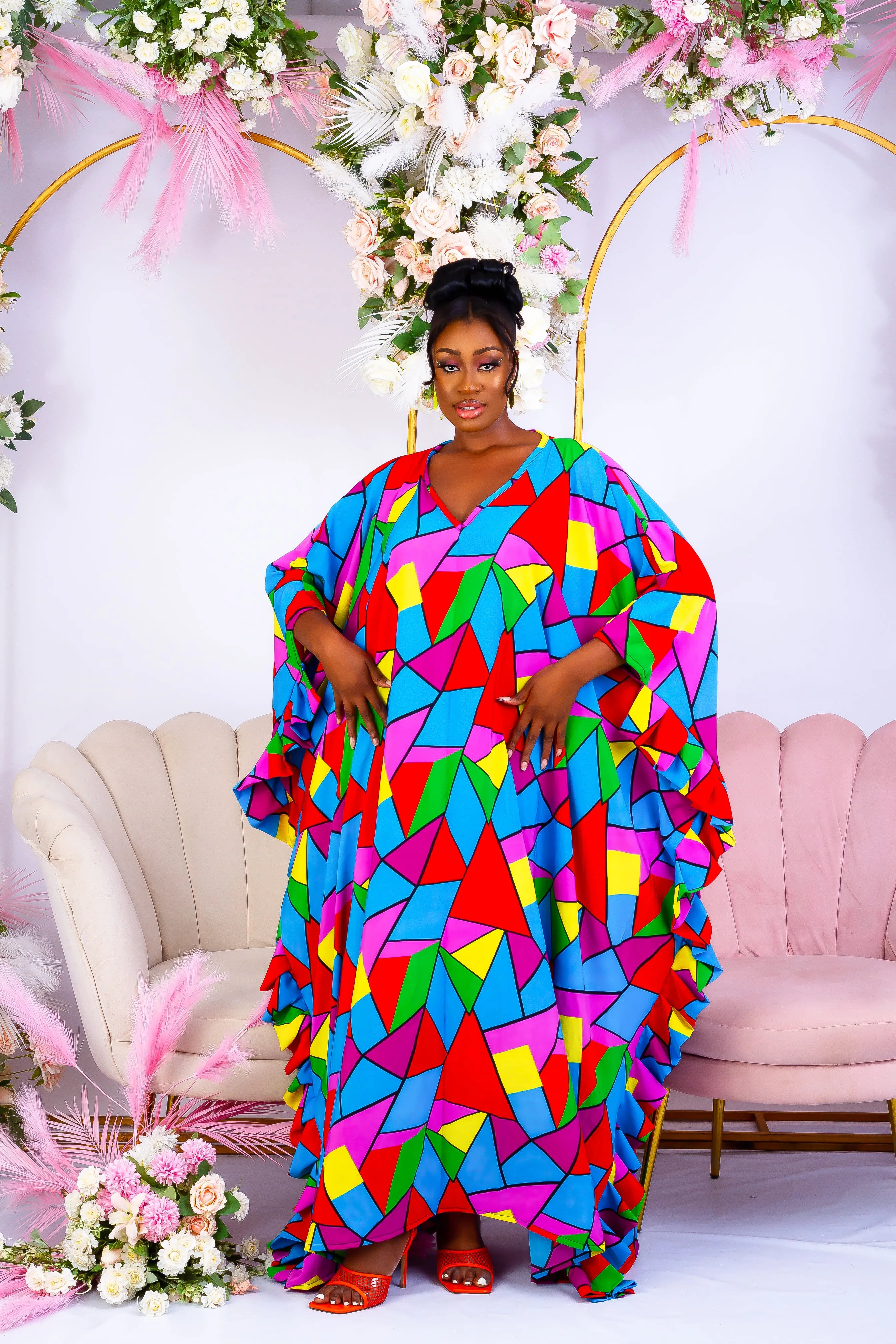 African Inspired Kaftan Boubou Bubu Maxi Dress - Kamsi