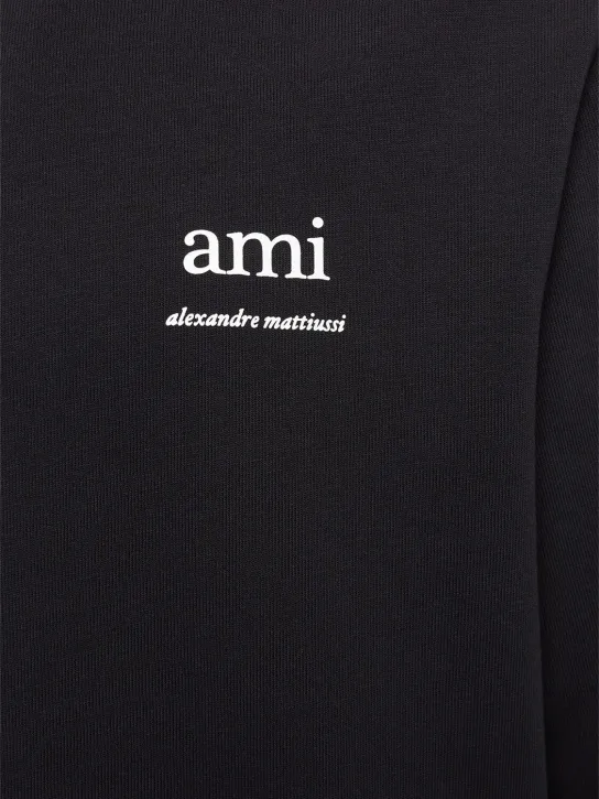 AMI Paris   Logo printed boxy cotton t-shirt 