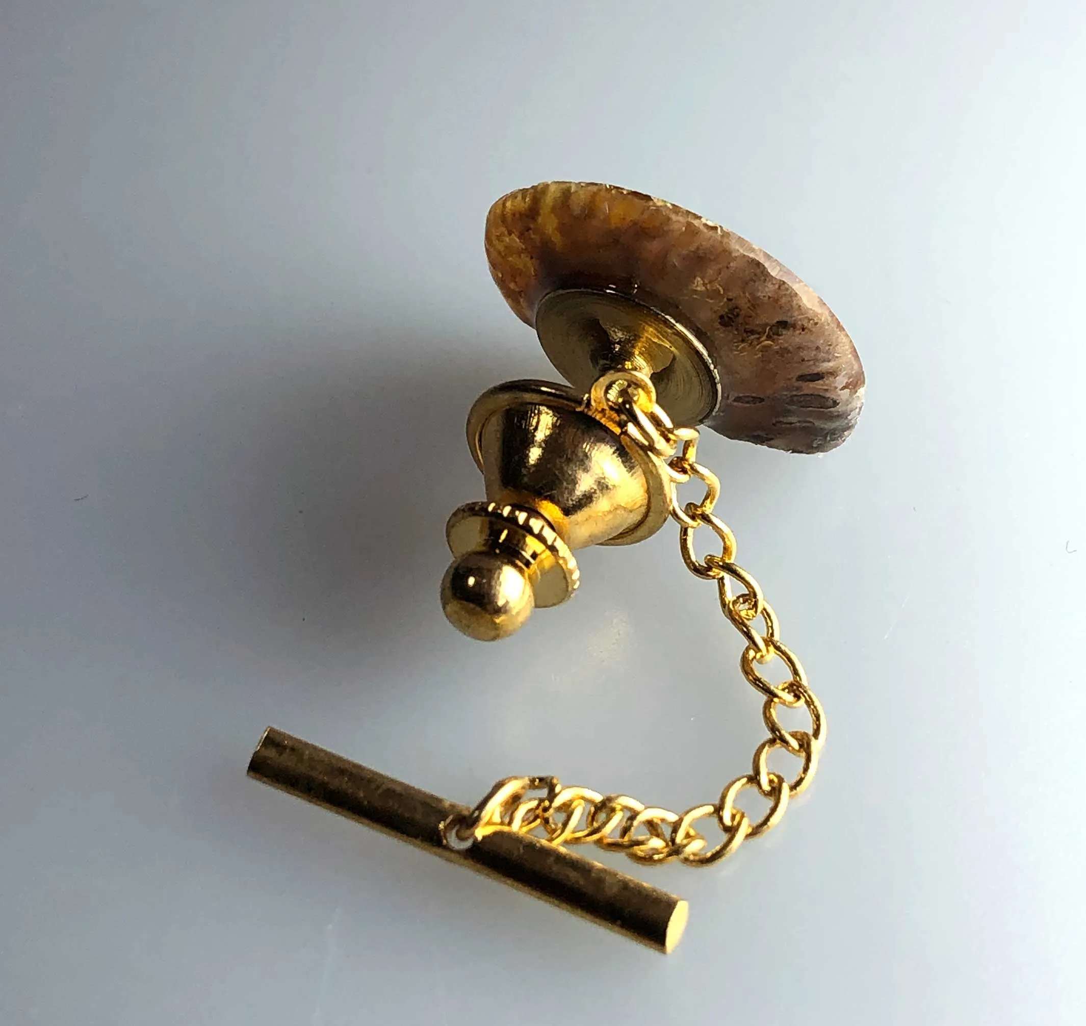 Ammonite Tie Tack, fossil tie pin