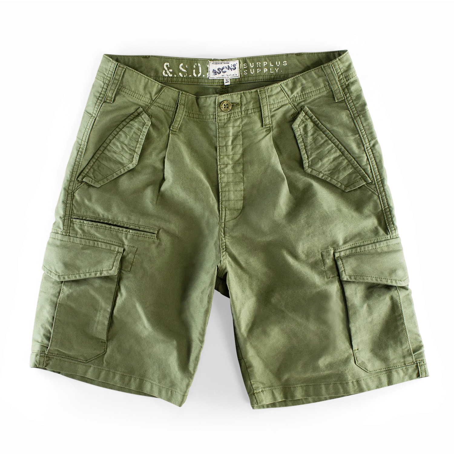 &SONS Surplus Army Shorts Green