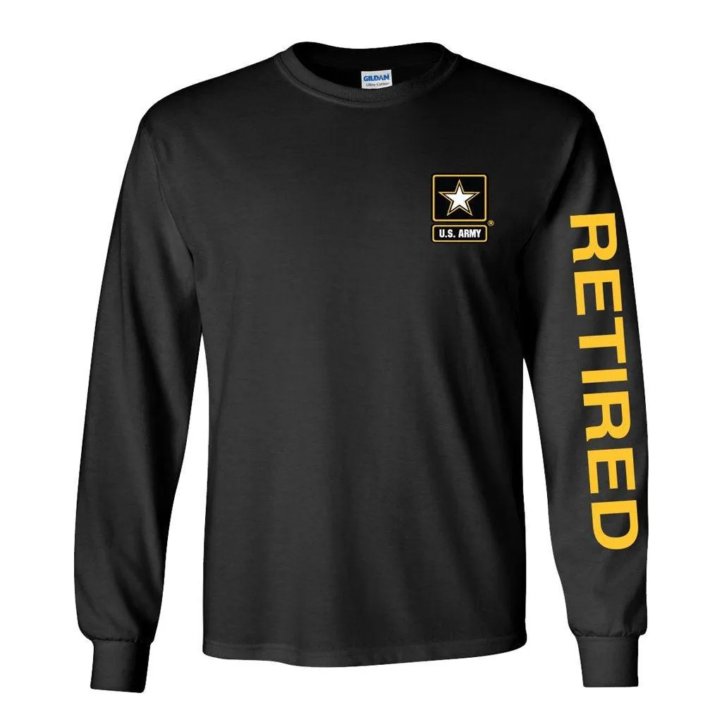 Army Star Retired Long Sleeve Shirt - Black