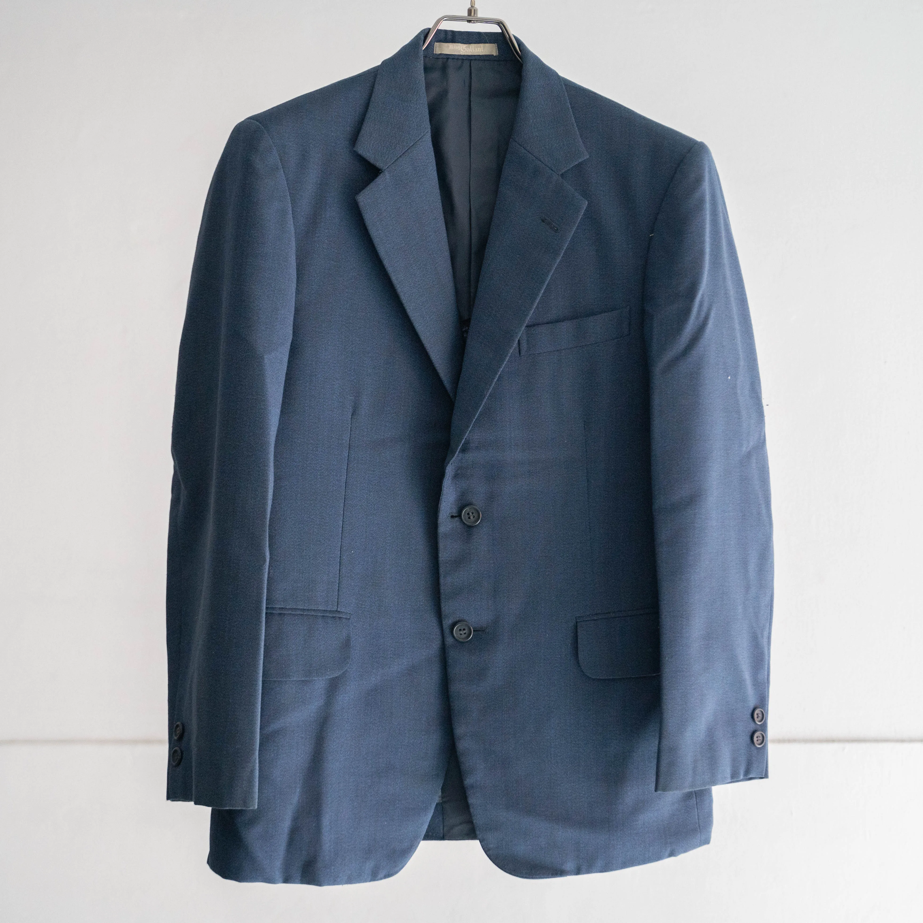 around 1980s japan vintage dark navy tailored jacket -middle weight-