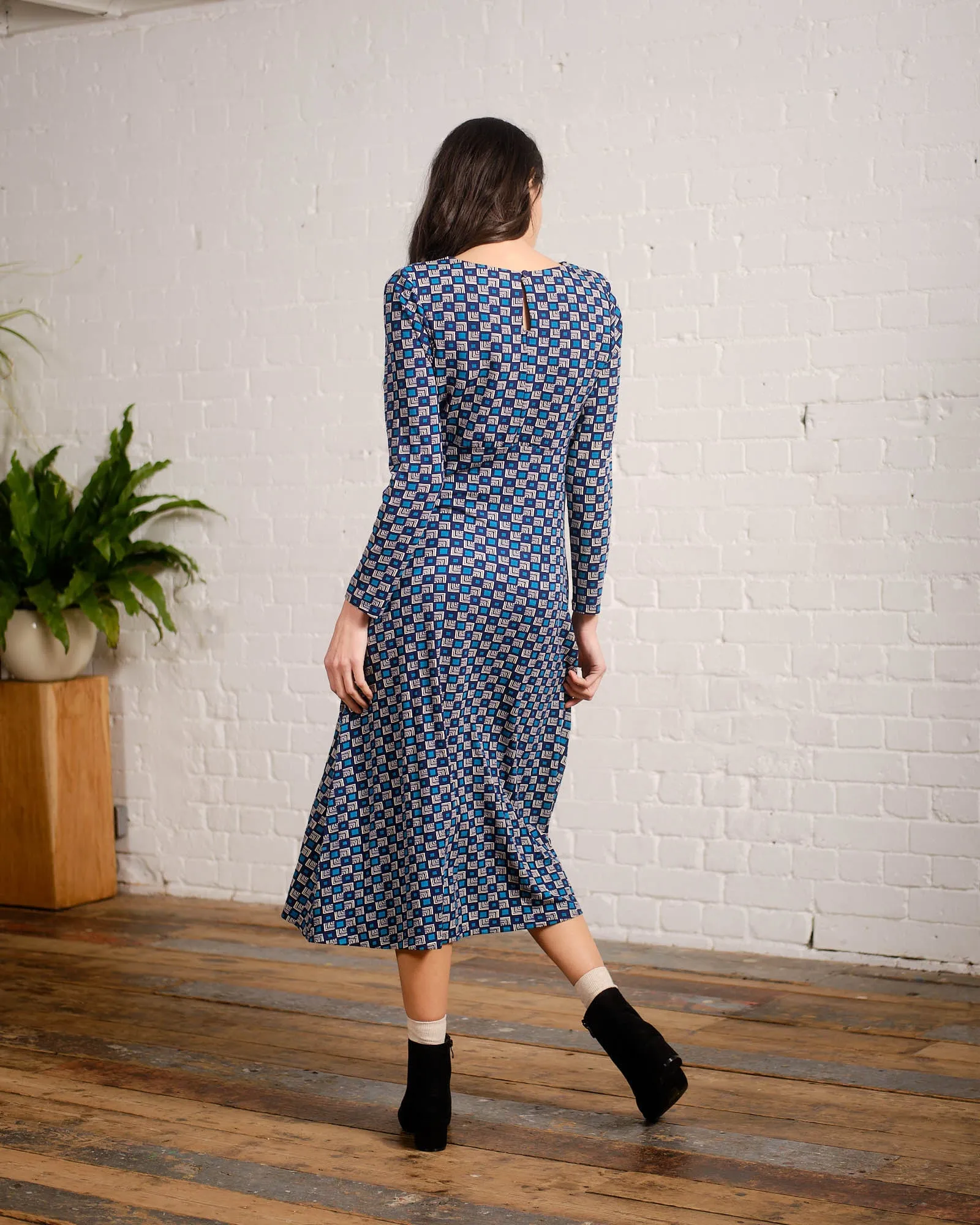 Ash Dress in Squares Print