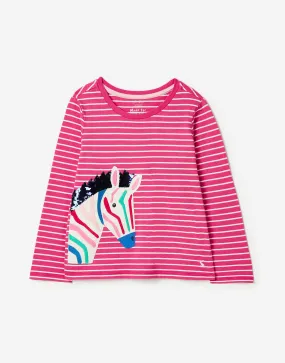 Ava Long Sleeve Applique Artwork T-Shirt | Joules