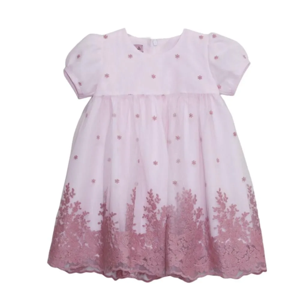 Baby Girl Pink Lace Embroidered Dress