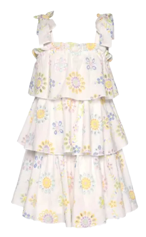 Baby Sara Pastel Embroidered Eyelet Tiered Dress