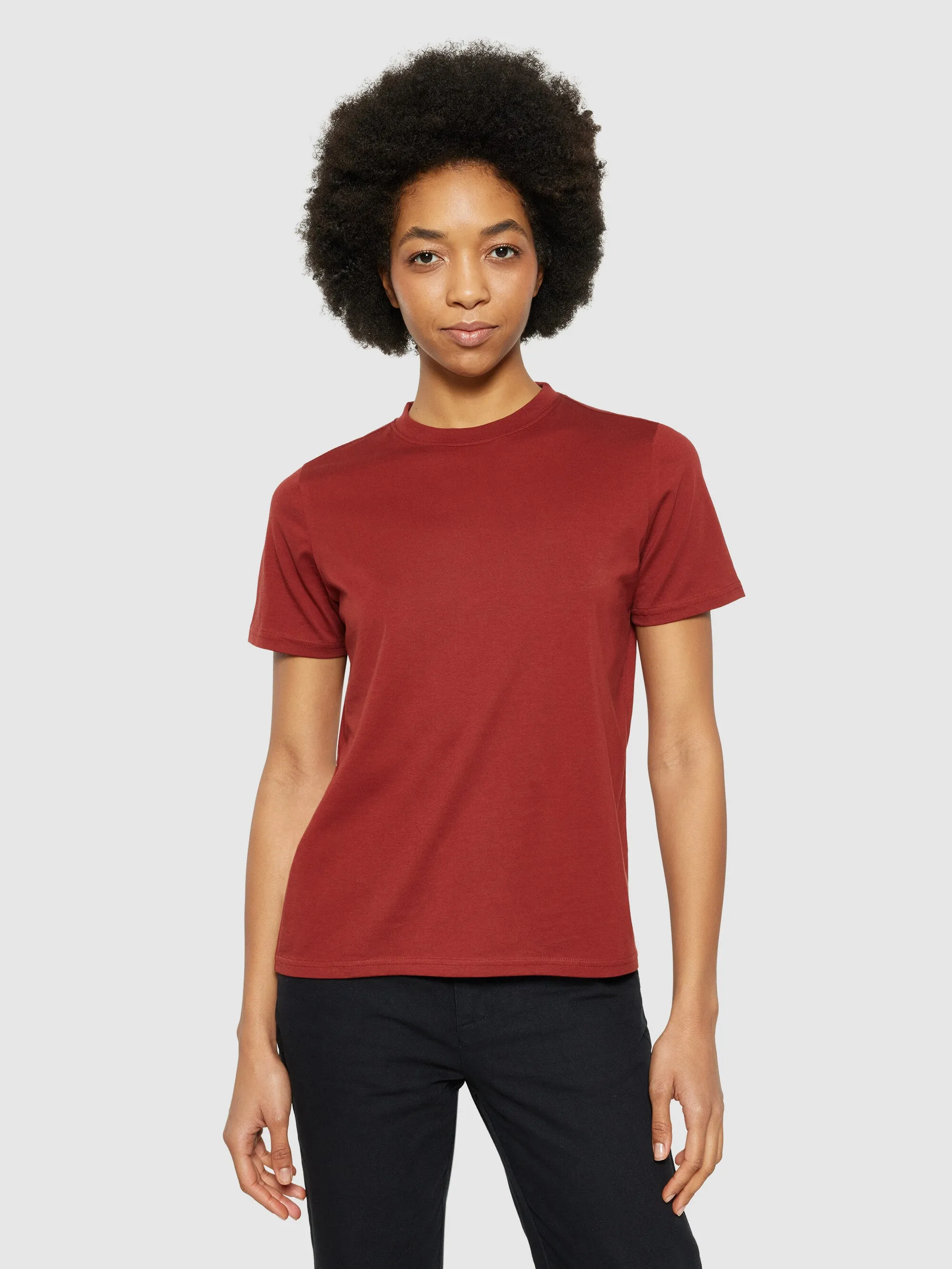 Basic pima cotton t-shirt - GOTS/Vegan - Fired Brick