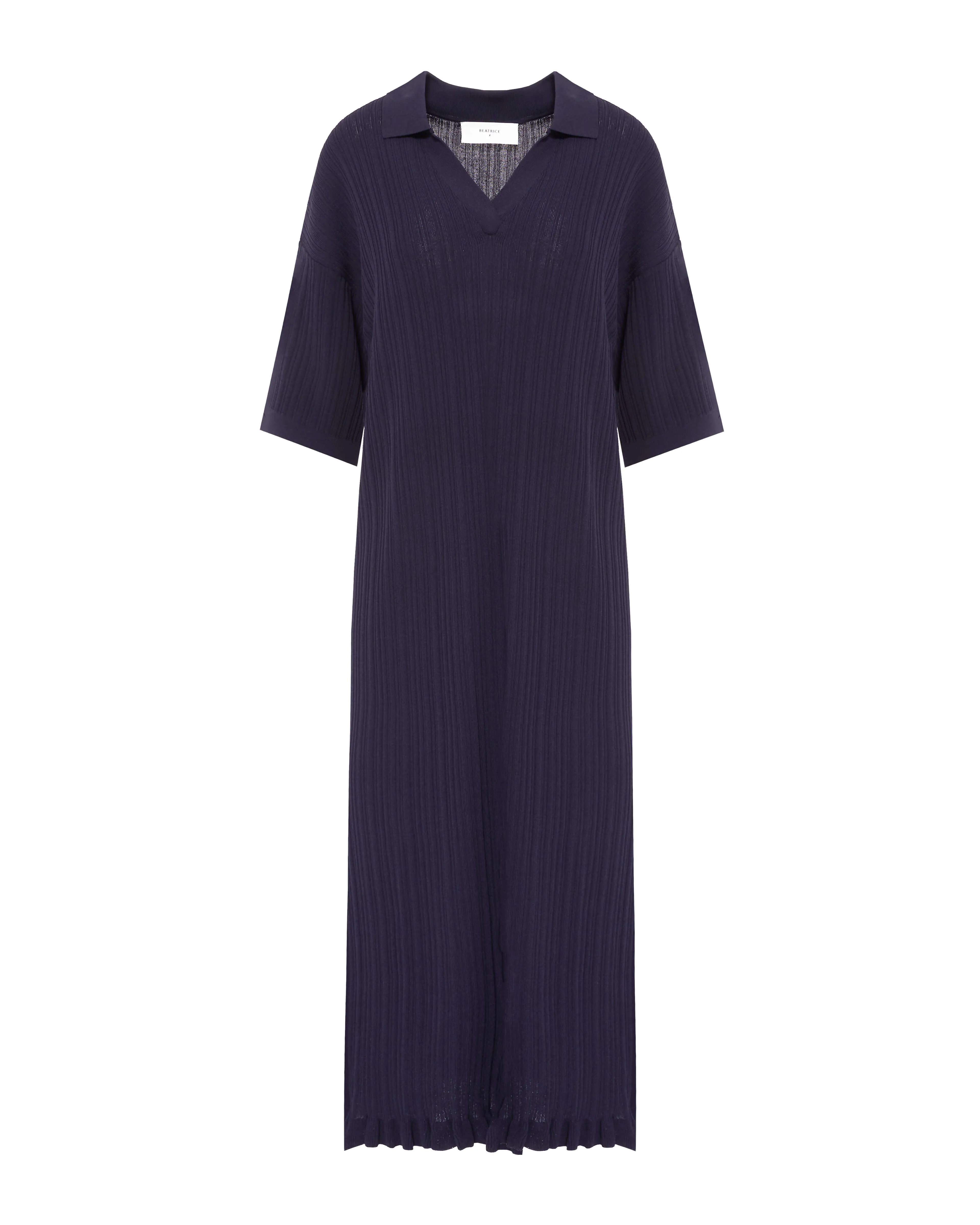 Beatrice B Navy Knitted Ribbon Dress