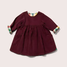 Berry Day After Day Reversible Corduroy Pocket Dress - Little Green Radicals