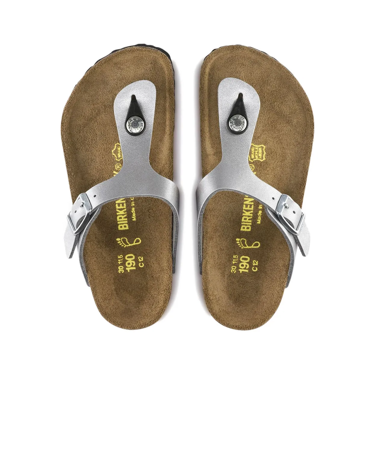 Birkenstock Kids Gizeh Birko-Flor Silver Sandals