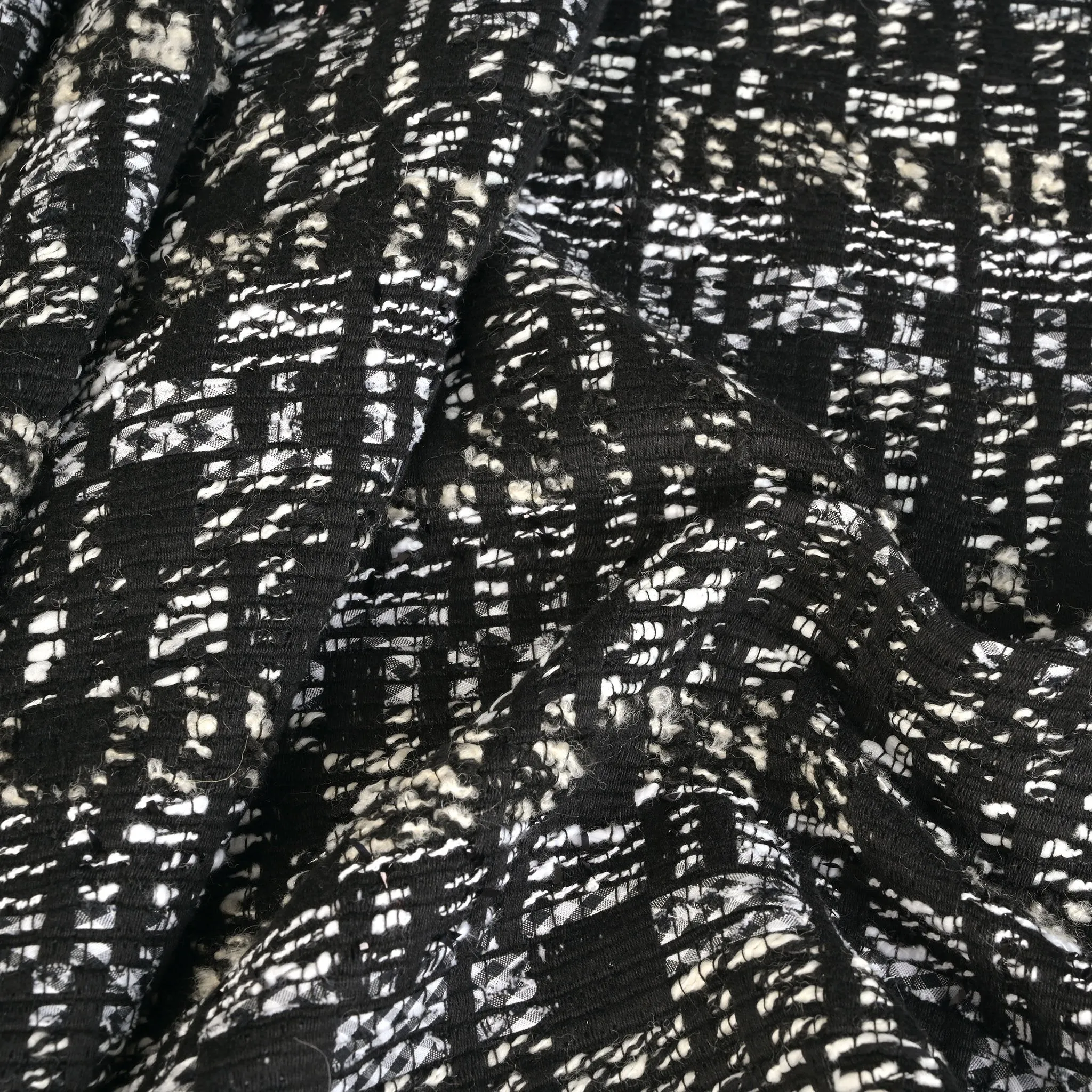 Black and White Tweed Fabric 2327