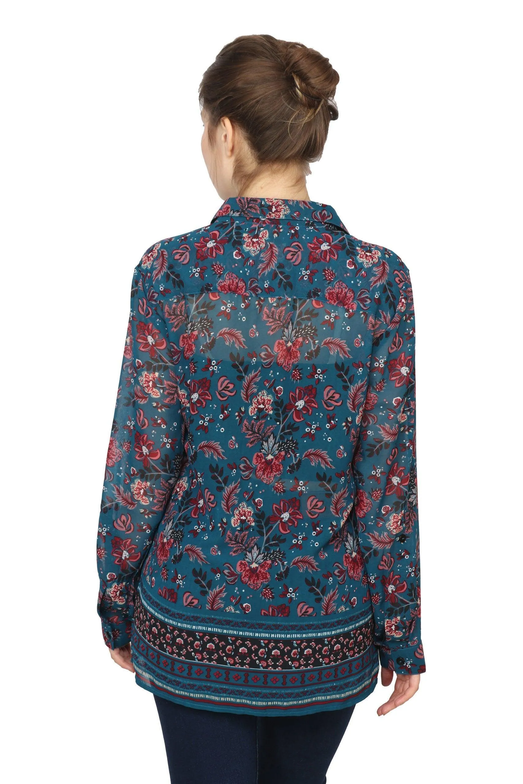 Blue Floral Printed Shirt