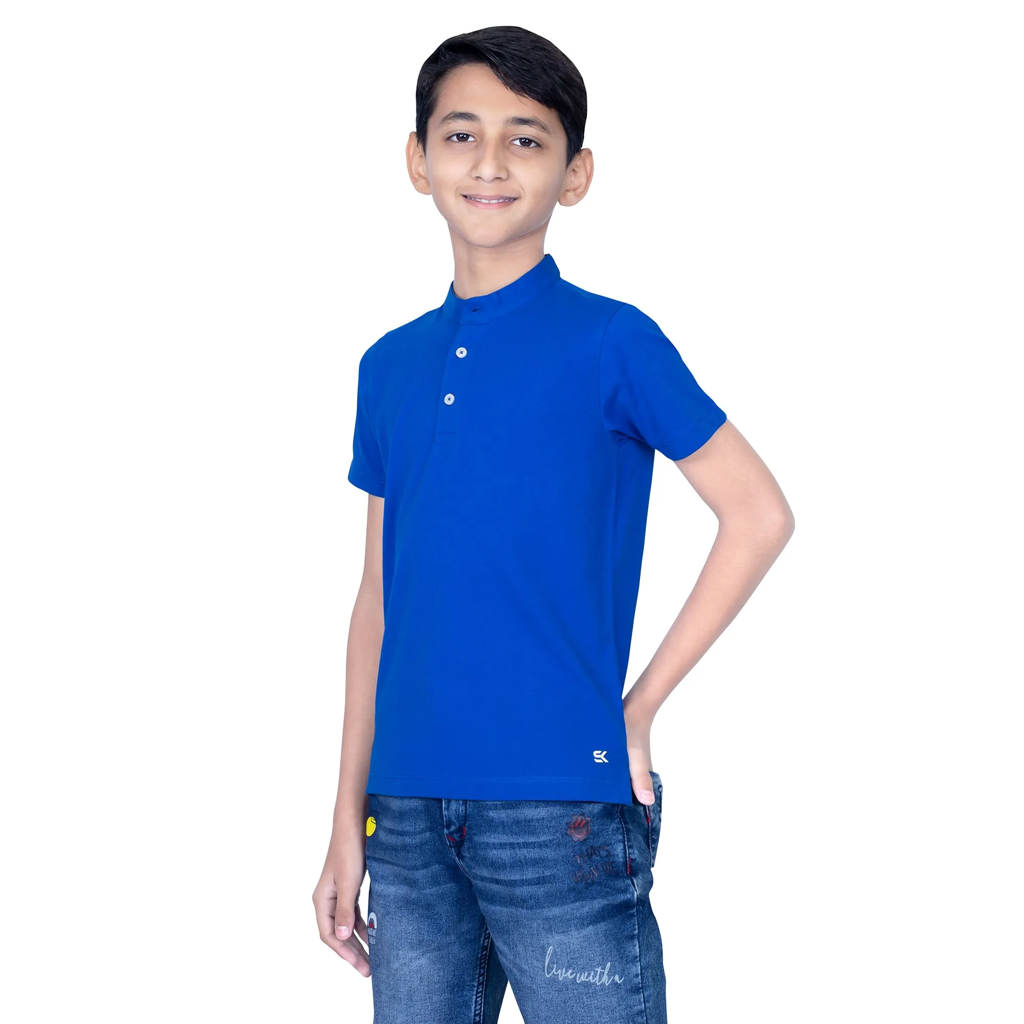 Boys Royal Pure Cotton Polo T-Shirt