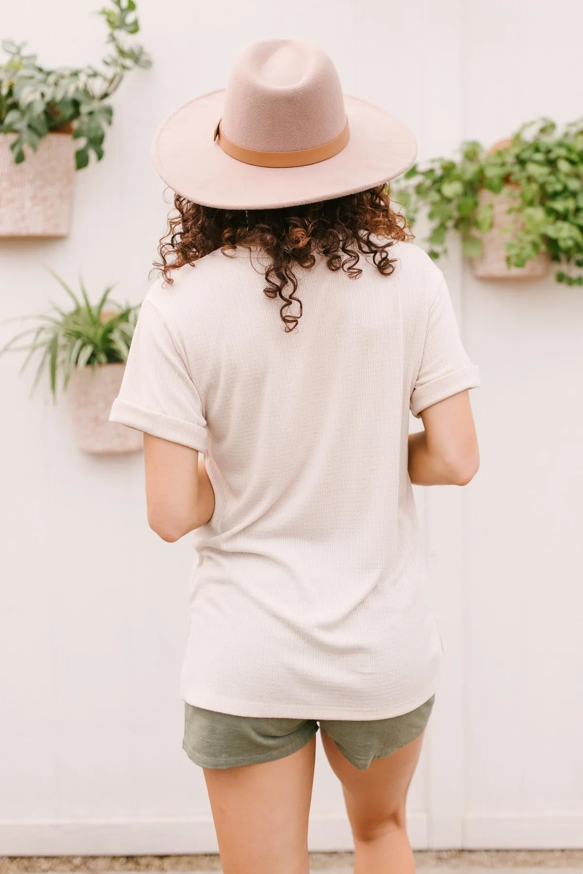 Buttons and Henley Top in Seashell