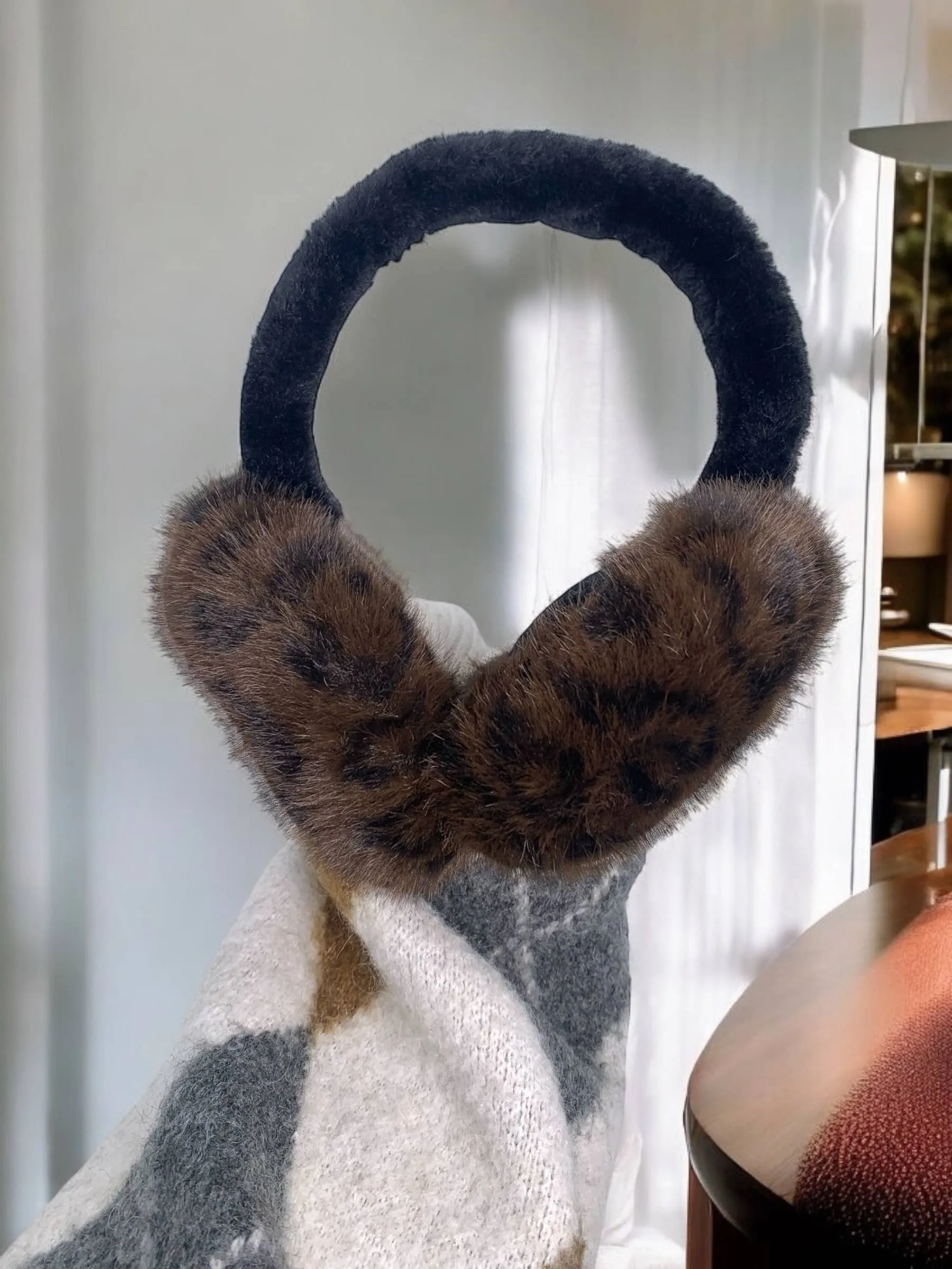 BYREN | ÉLINE L'ATELIER Leopard faux fur earmuffs CC07