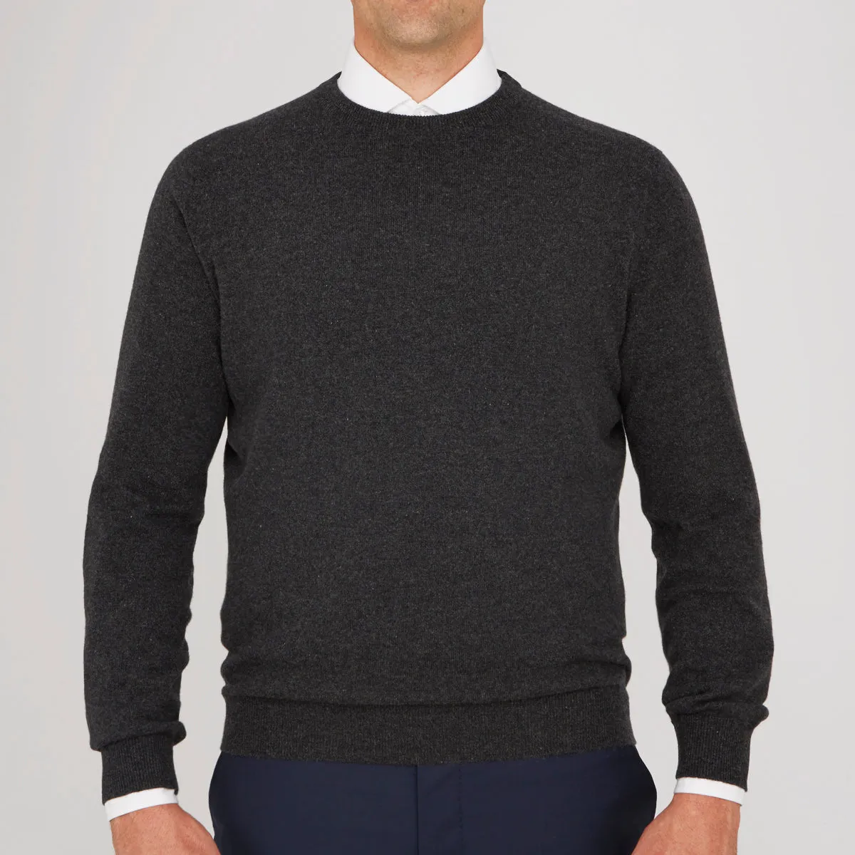 Charcoal Crew Neck Cashmere Jumper