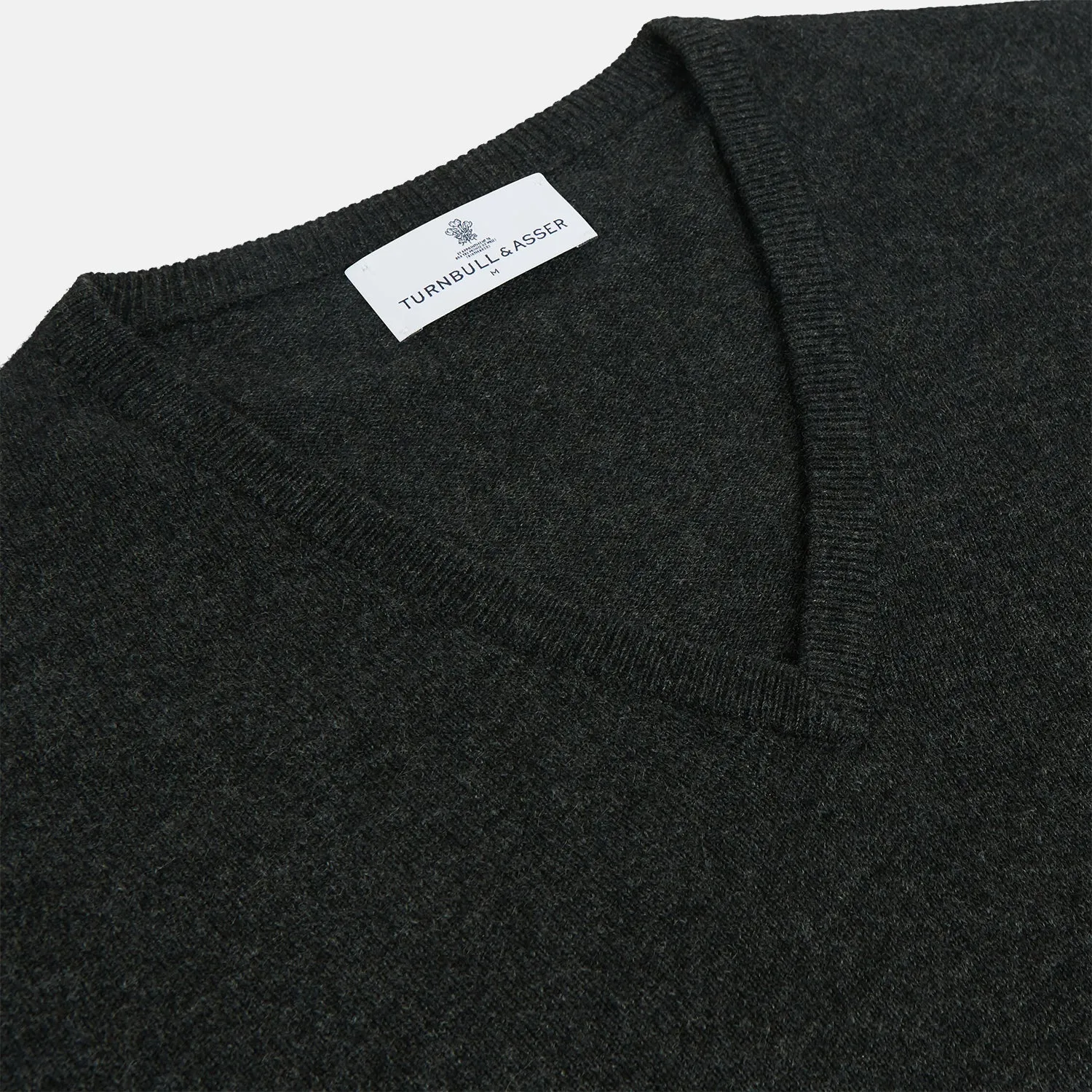 Charcoal V-Neck Cashmere Jumper