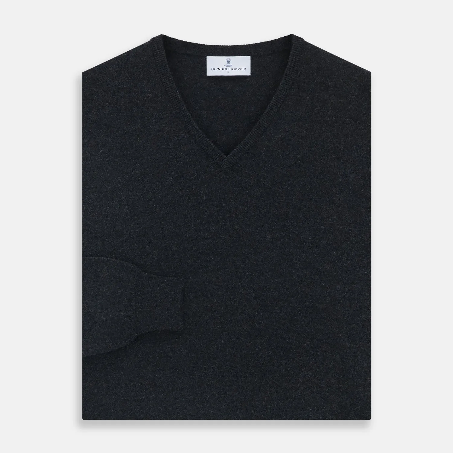 Charcoal V-Neck Cashmere Jumper