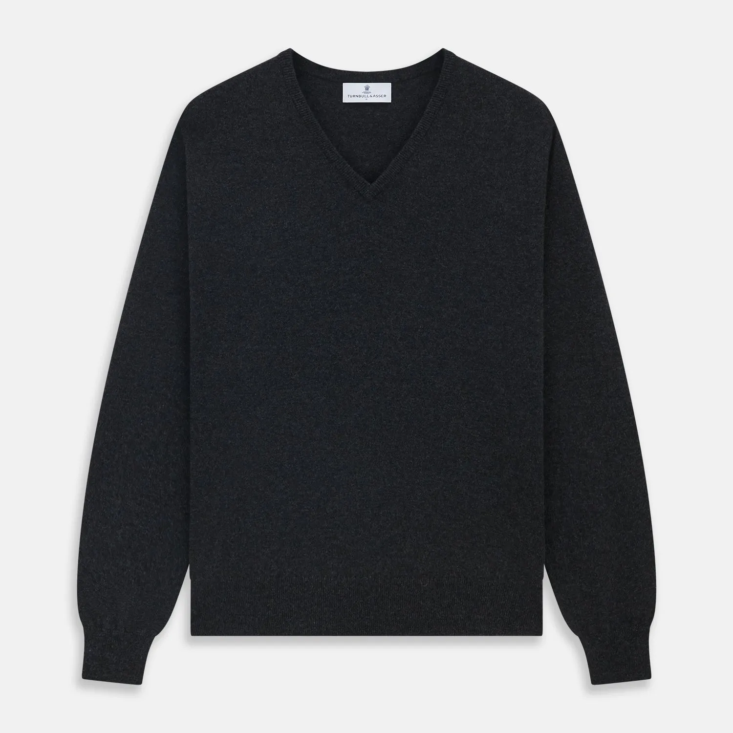 Charcoal V-Neck Cashmere Jumper