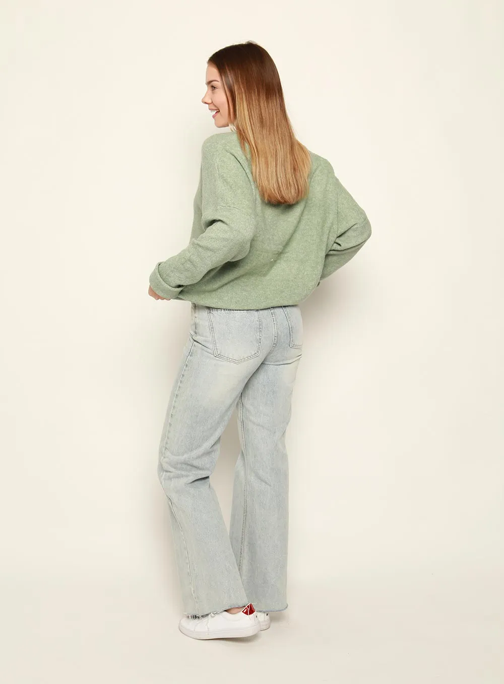 Christina Essential Knit Jumper-Sage