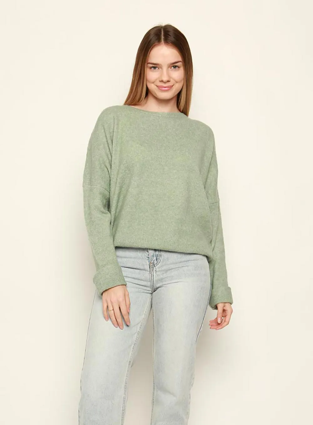 Christina Essential Knit Jumper-Sage