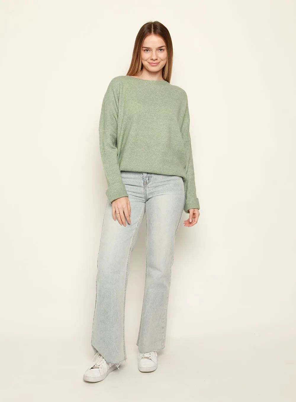 Christina Essential Knit Jumper-Sage