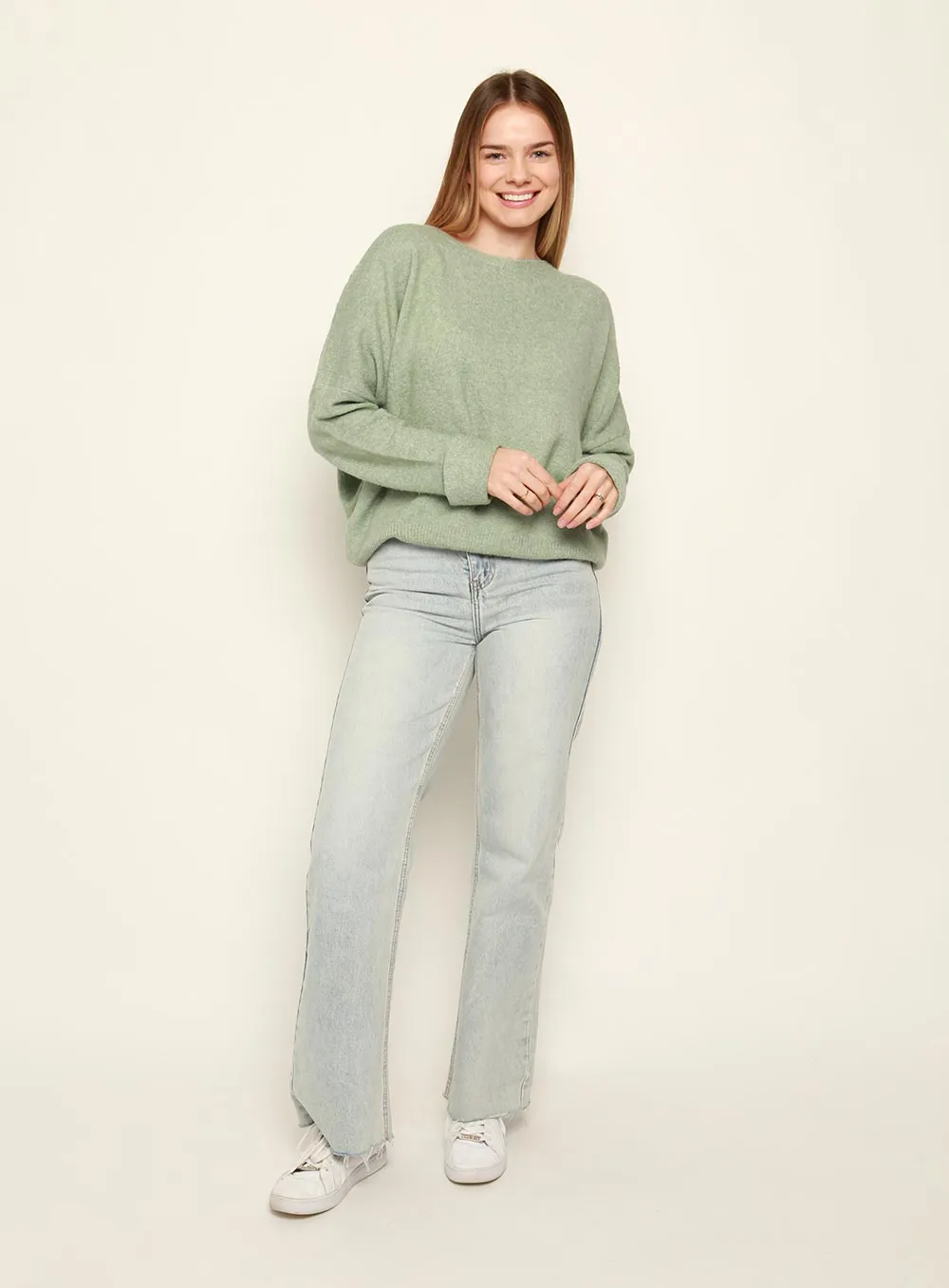 Christina Essential Knit Jumper-Sage