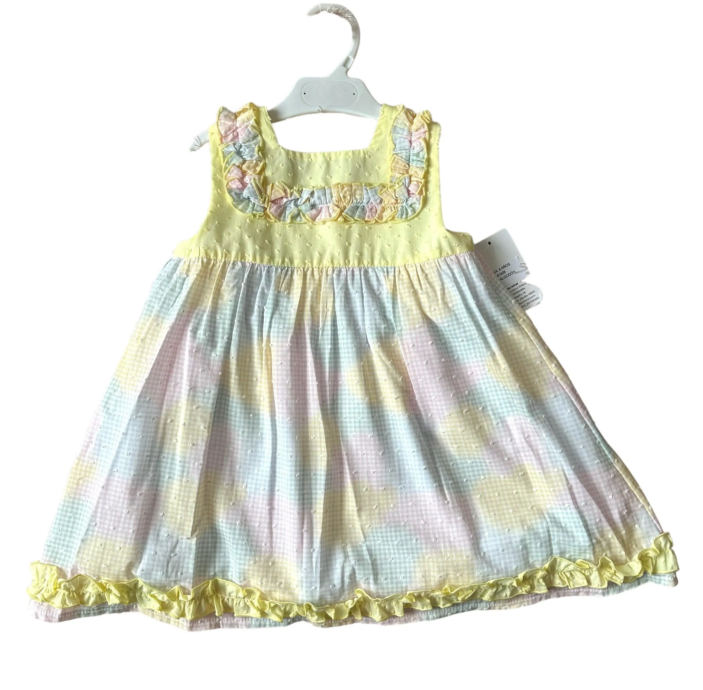 CLEARANCE SALE - Lor Miral SS24 - Girls Pastel Dream Multi Colour Summer Dress