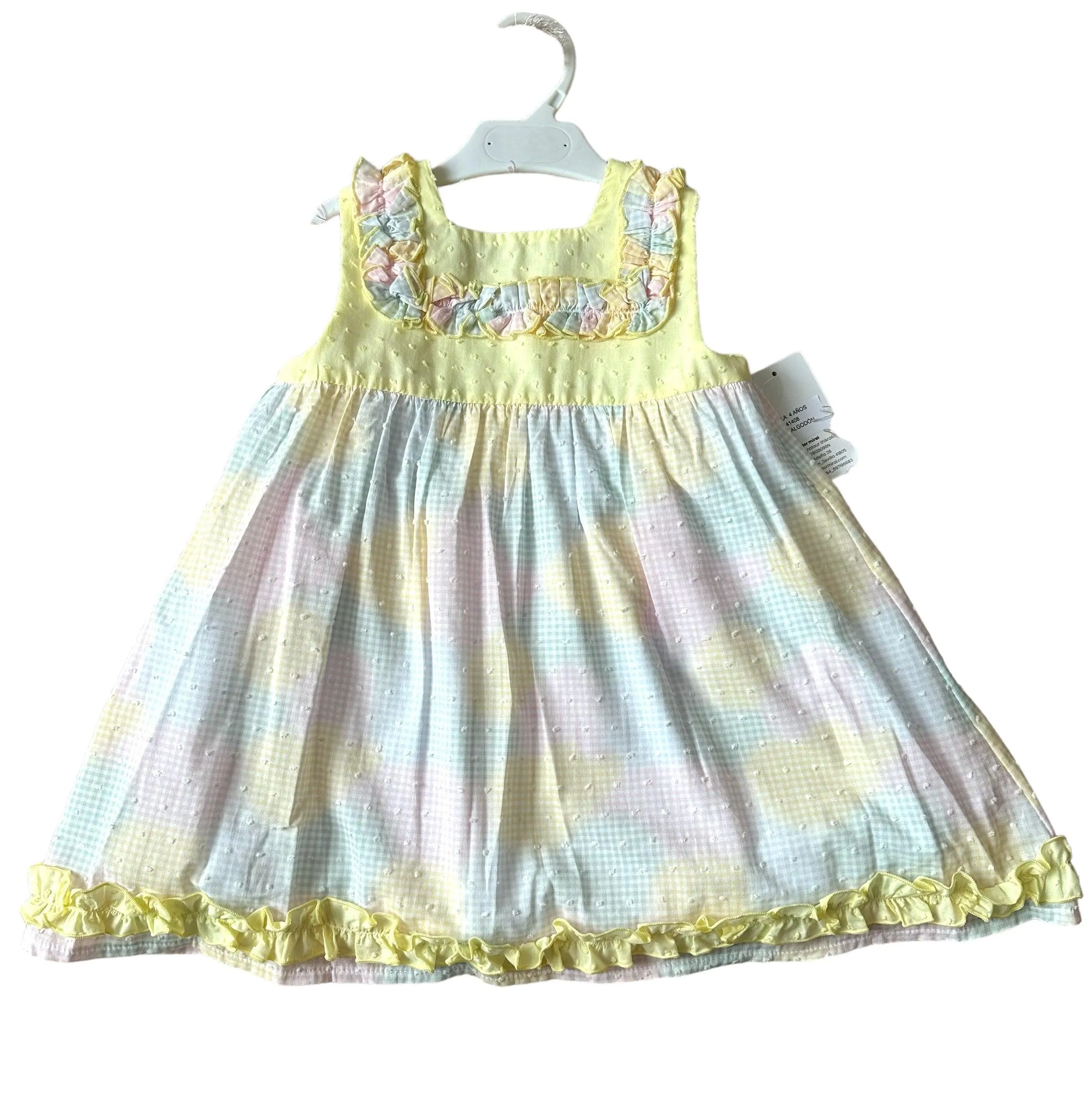 CLEARANCE SALE - Lor Miral SS24 - Girls Pastel Dream Multi Colour Summer Dress