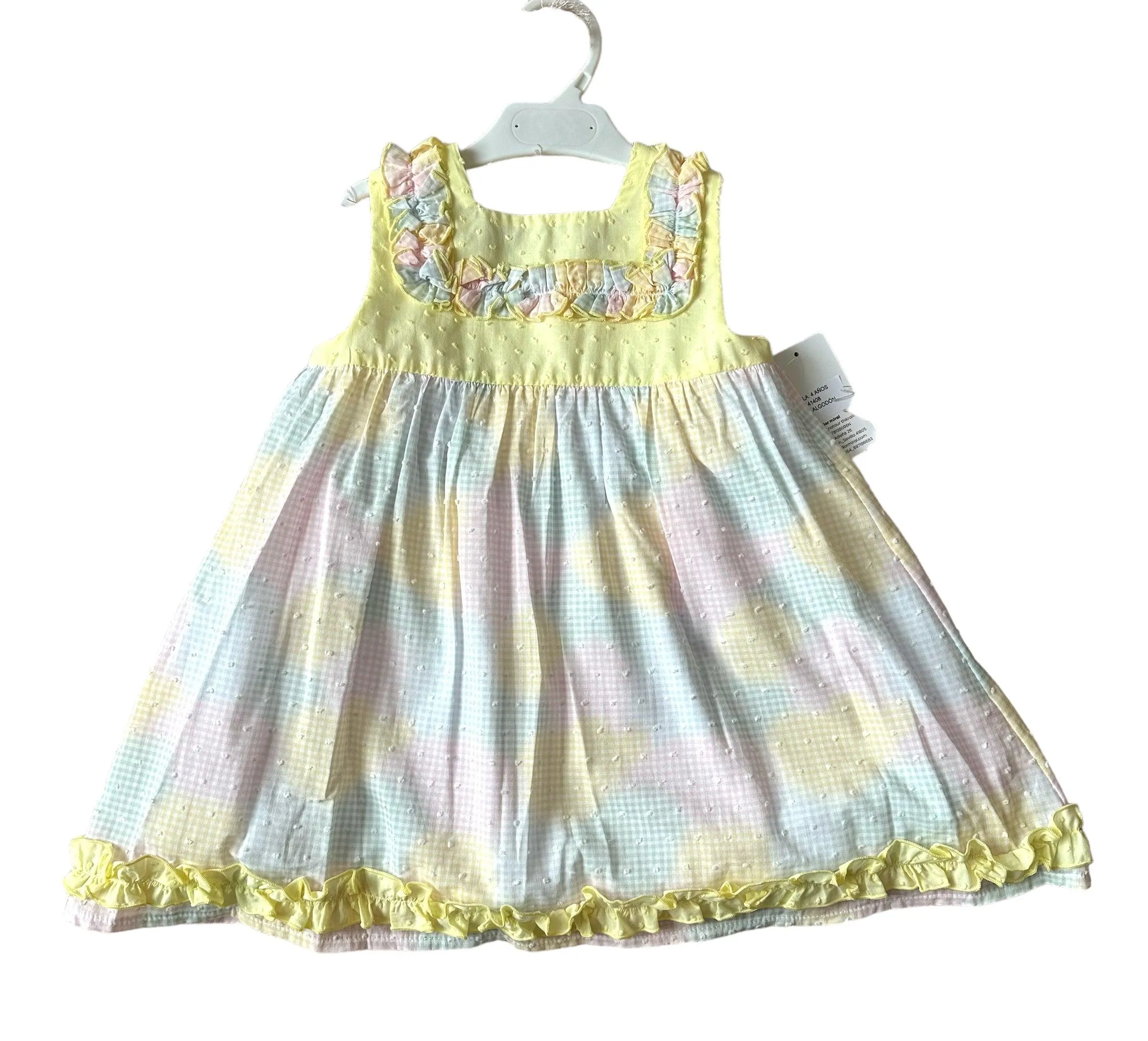 CLEARANCE SALE - Lor Miral SS24 - Girls Pastel Dream Multi Colour Summer Dress