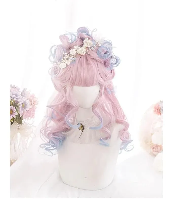 Dainty Blue Pink Ombre Wig