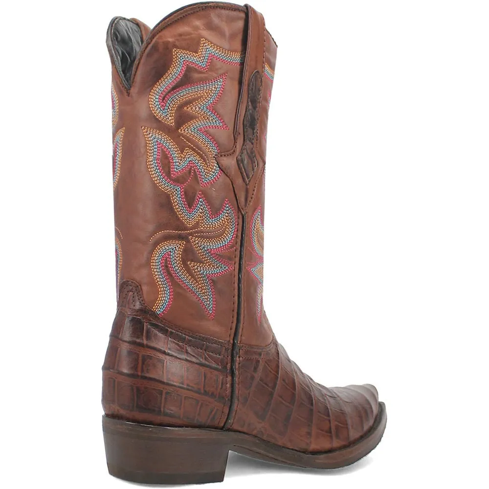 Dingo's Brown Gator Print Snip Toe Cowboy Boot