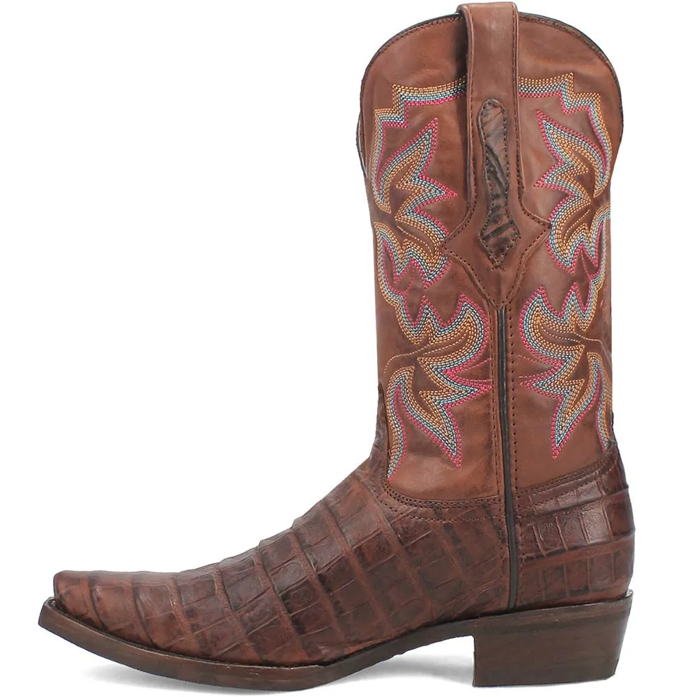 Dingo's Brown Gator Print Snip Toe Cowboy Boot