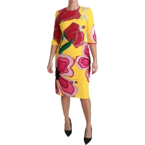 Dolce & Gabbana Sunshine Bloom Sheath Knee-Length Dress