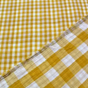 Double Gauze - Reversible - Daffodil Yellow Gingham