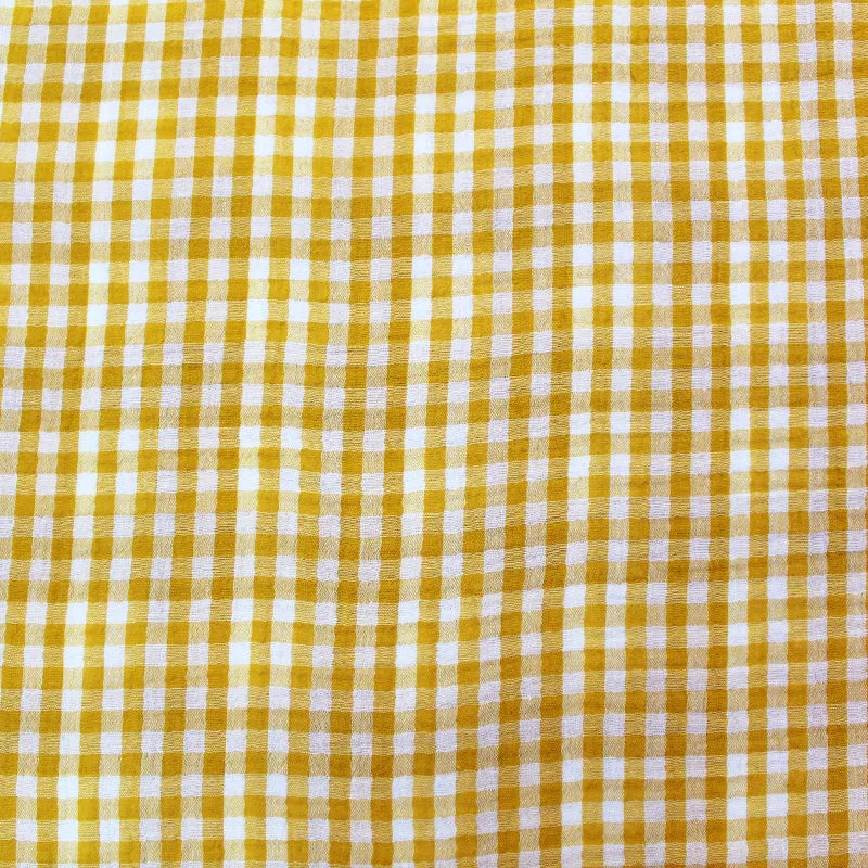 Double Gauze - Reversible - Daffodil Yellow Gingham