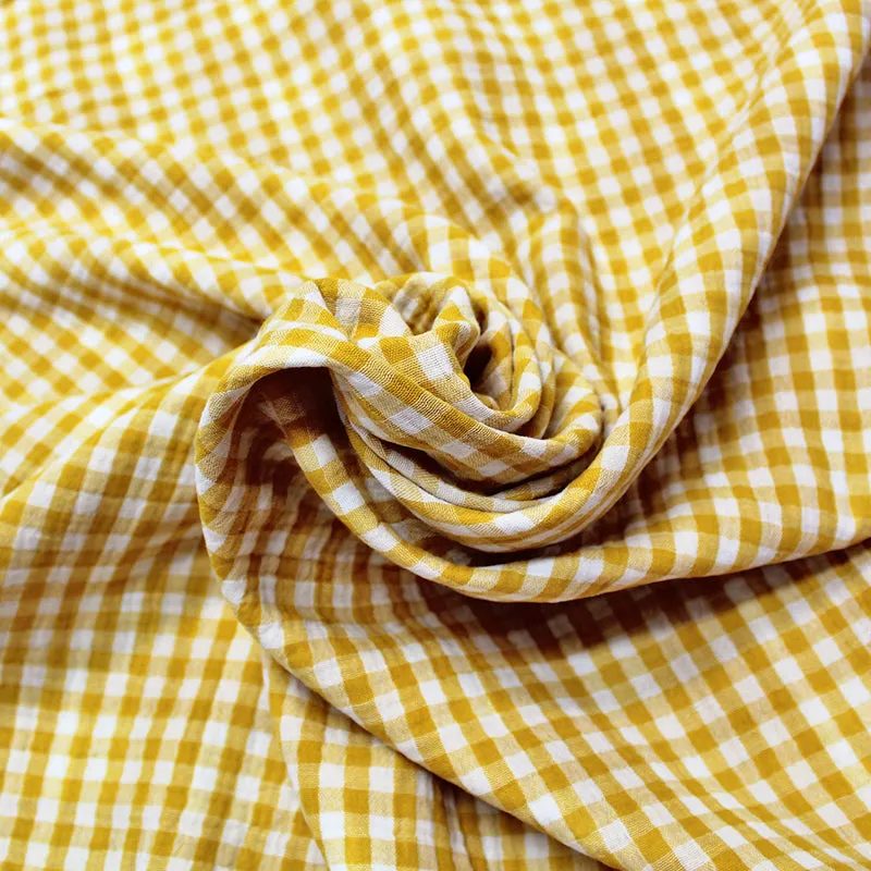 Double Gauze - Reversible - Daffodil Yellow Gingham