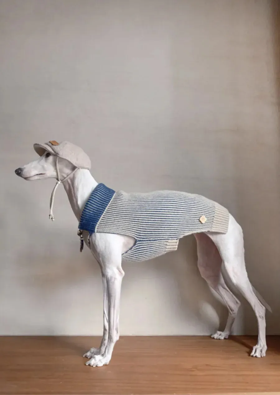 Double-sided Merino Wool Stripe Dog Jumper