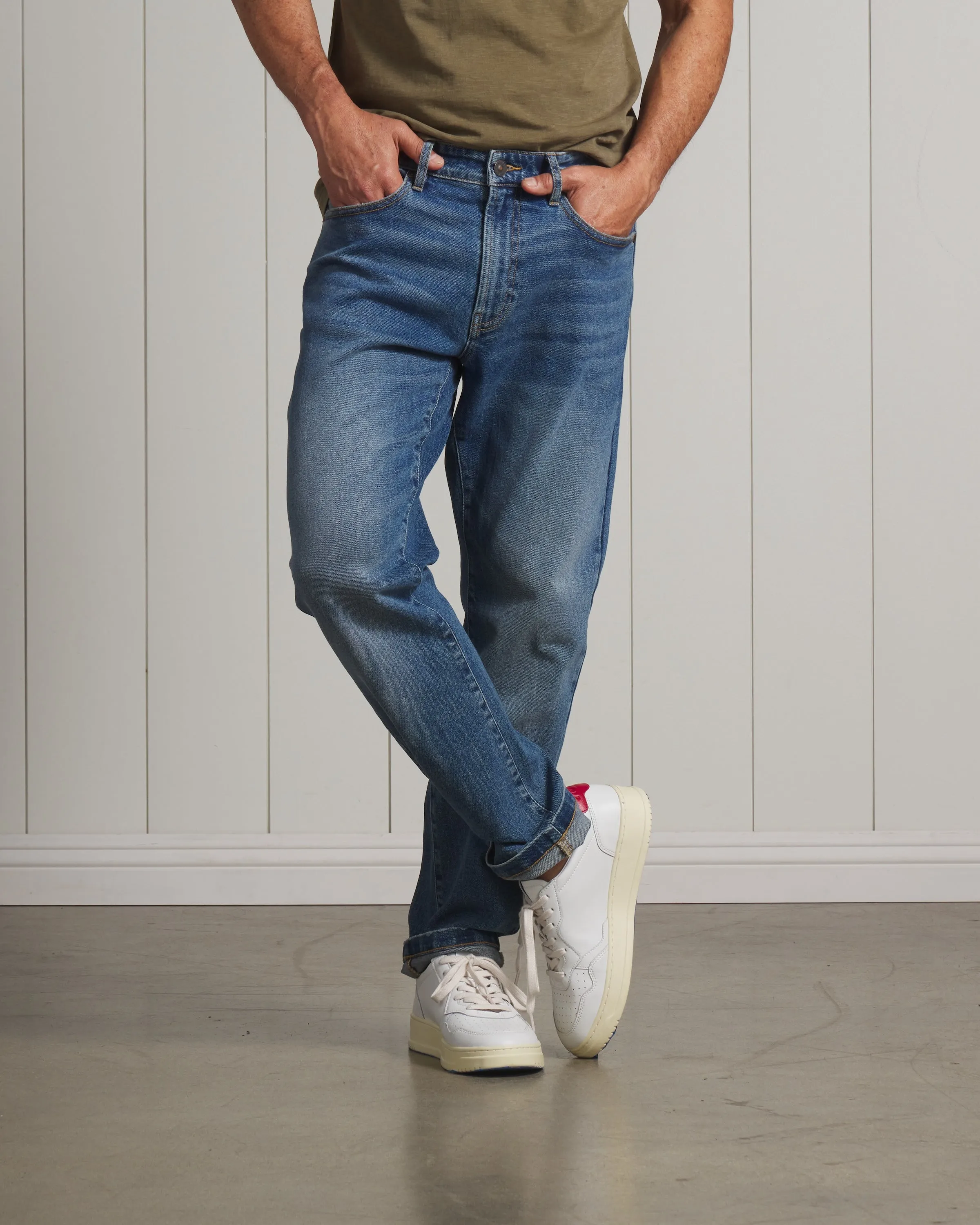 Edward Stretch Straight Fit Denim - Vintage Wash