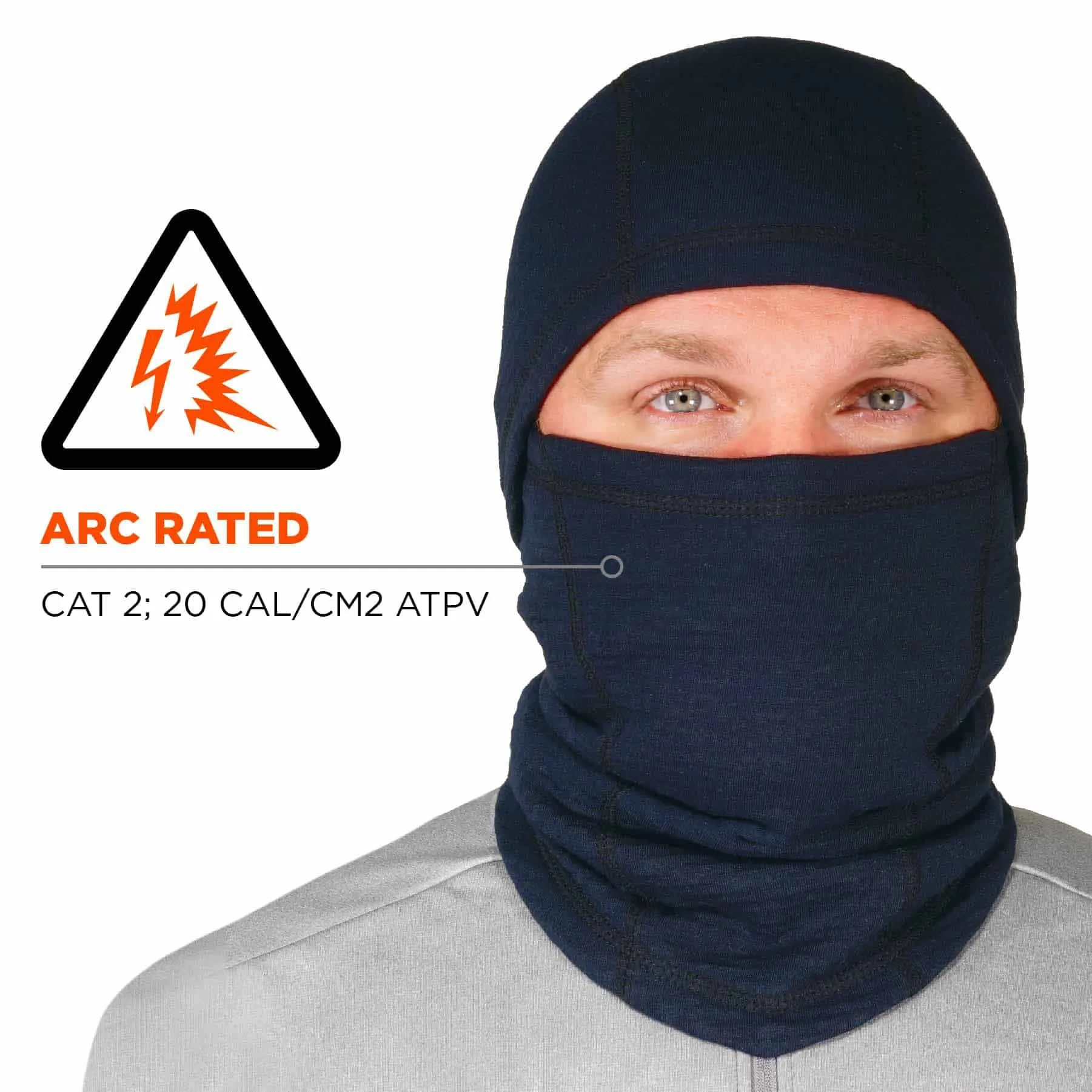 Ergodyne 16848 6847  Navy FR Balaclava Face Mask - Dual Compliant