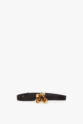 Exclusive Flower Belt In Black And Gold