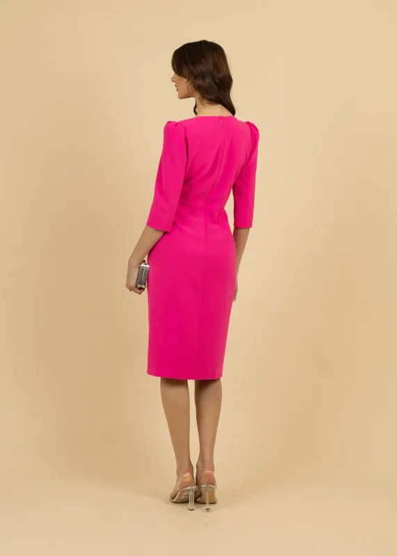 Fee G Caroline Tailored Split Neck Occasion Dress