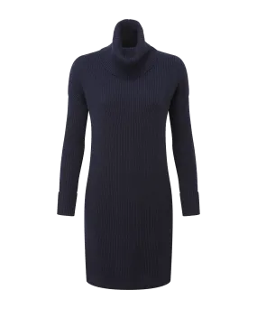 Filey Roll Neck Dress - Navy