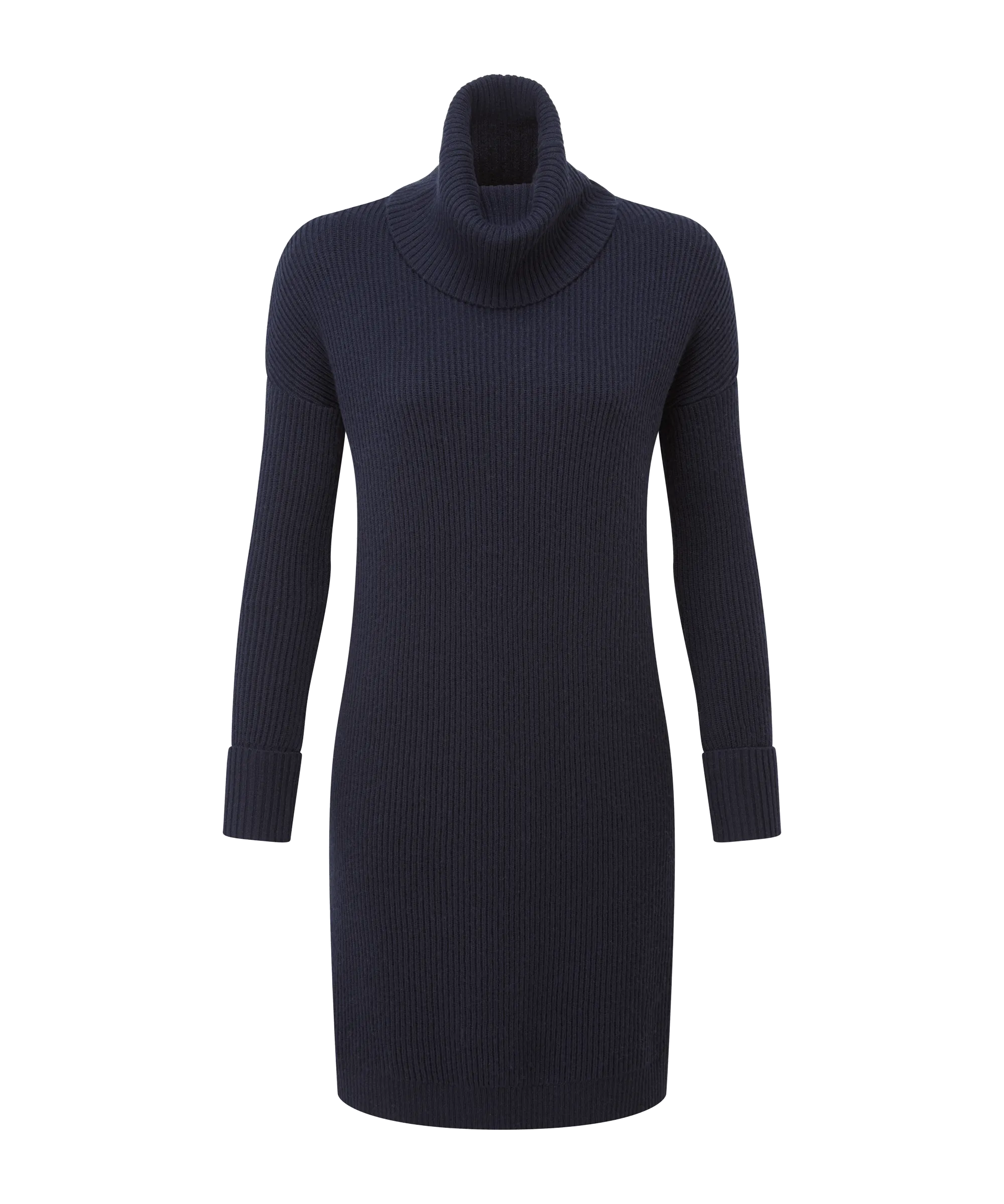 Filey Roll Neck Dress - Navy