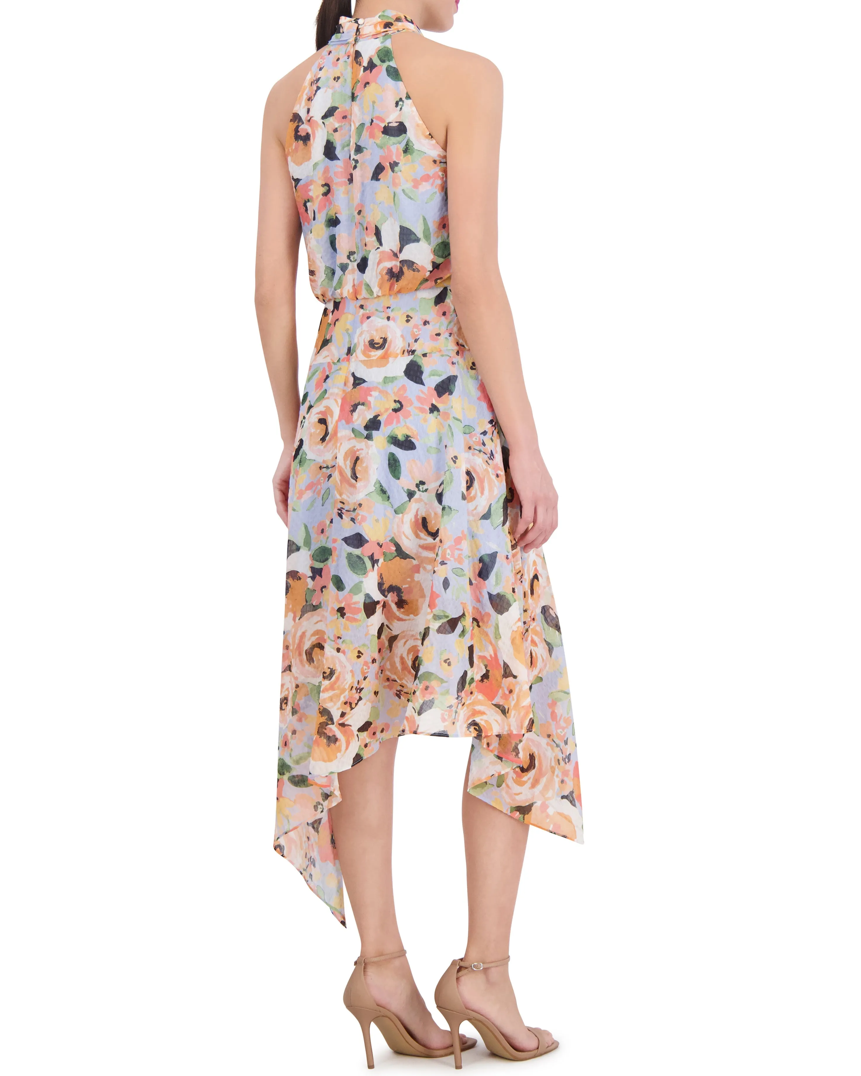 Floral-Print Asymmetric-Hem Dress