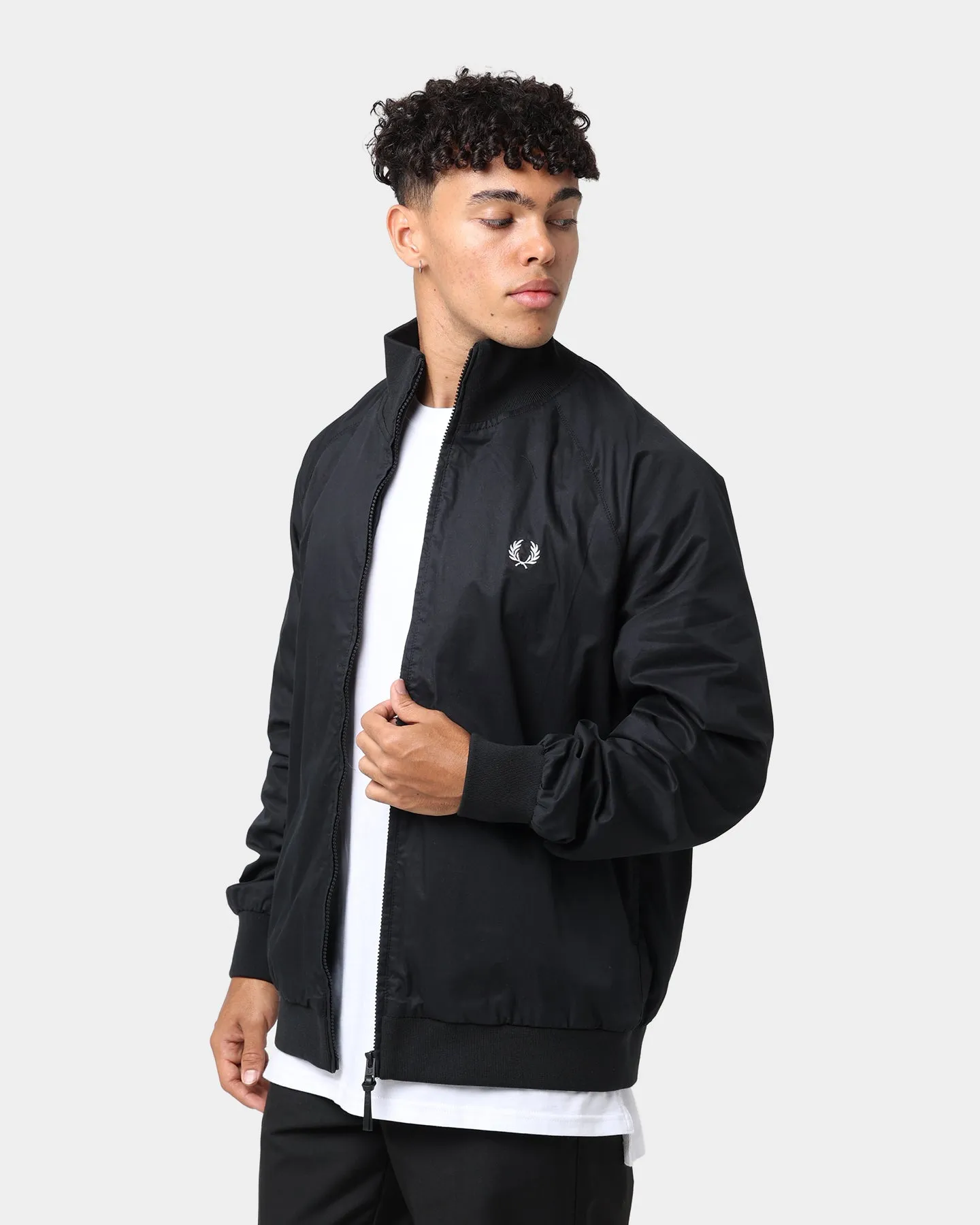 Fred Perry Graphic Print Zip Through Jacket Black